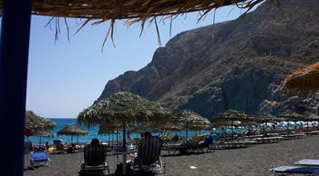Beach at Black Sand Hotel, Kamari